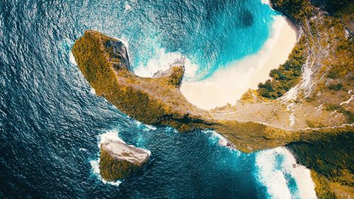 High angle view of beach