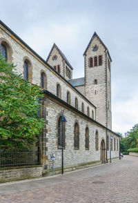 Exterior of historic building against sky