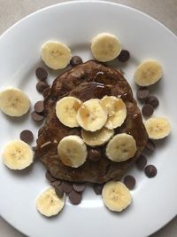 High angle view of breakfast served in plate