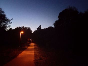 Empty road at night