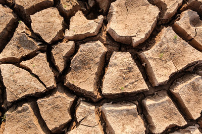 Full frame shot of cracked land