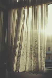 Close-up of curtain at home
