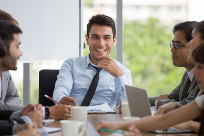 Business people working on table