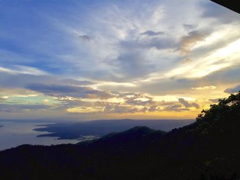 Scenic view of dramatic sky during sunset