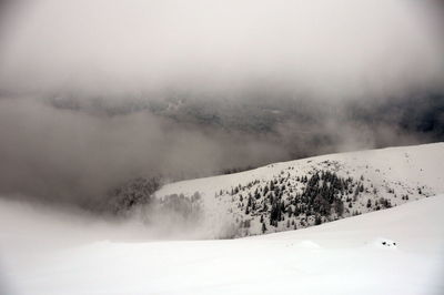 Scenic view of mountains during winter