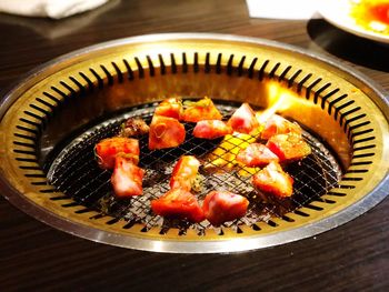 High angle view of food in plate