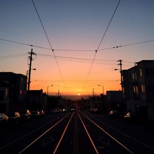 Railroad tracks at sunset