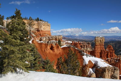 View of fort against sky during winter