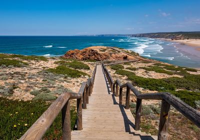 Scenic view of beach against sky