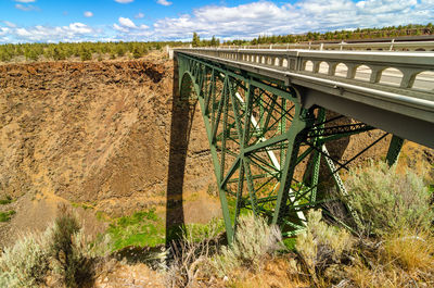 Crooked river high bridge over rock formation