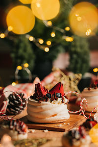 Close-up of cake on table
