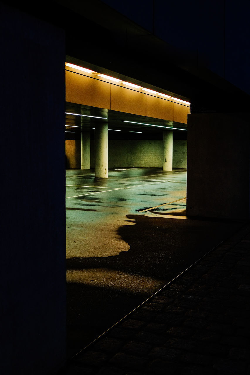 ILLUMINATED TRAIN AT NIGHT