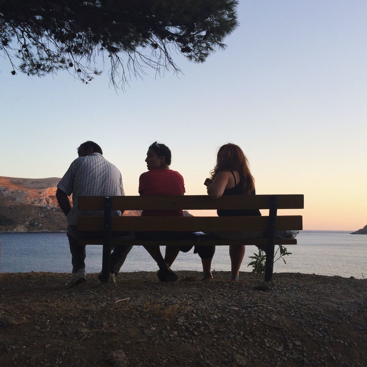 People sitting on benches