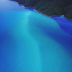 Scenic view of sea against blue sky