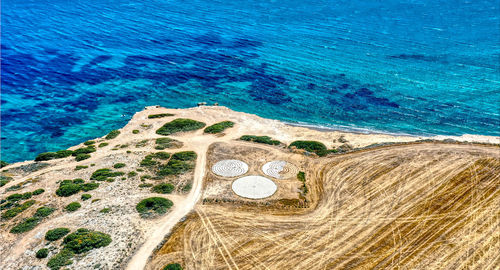 High angle view of beach