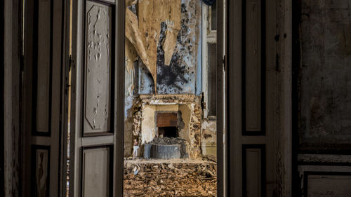 Close-up of abandoned house