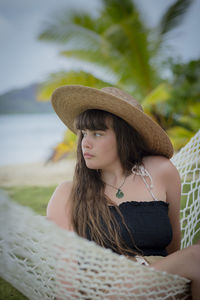 Close-up of young woman