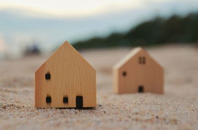 Close-up of toy on sand