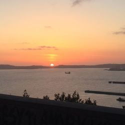 Scenic view of sunset over sea