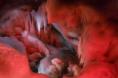 Full frame shot of frozen rock