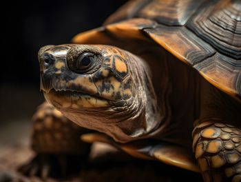 Cropped hand holding tortoise