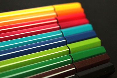 Close-up of multi colored drinking straws