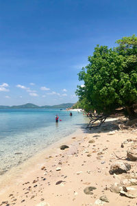 Scenic view of beach against sky