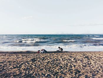 Scenic view of beach against sky