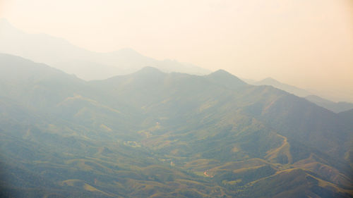 Scenic view of mountains against clear sky