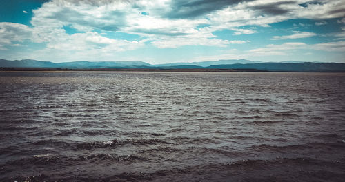 Scenic view of land against sky