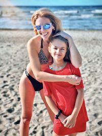 Portrait of happy girl on beach