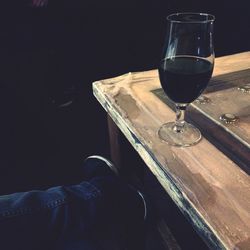 Close-up of beer in glass