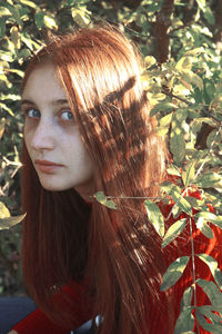 Close-up portrait of young woman