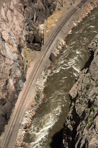 Scenic view of water amidst rocks