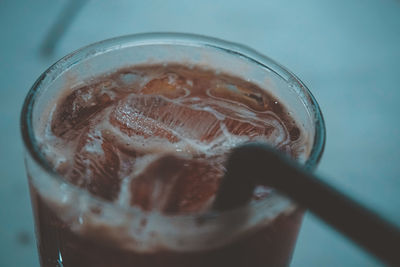 Close-up of ice cream in glass