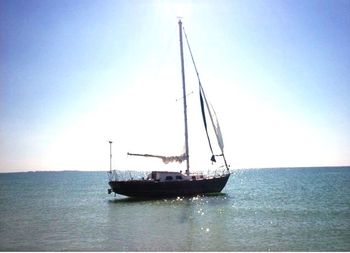 Sailboat sailing in sea