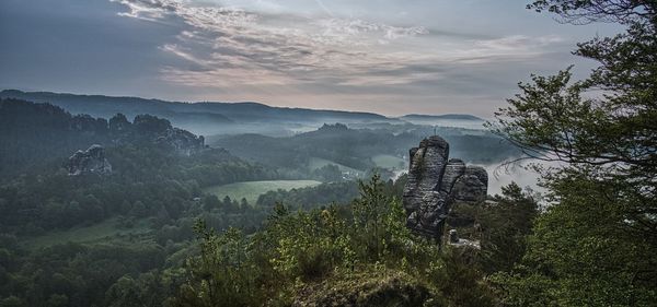 Scenic view of mountains against sky