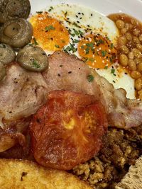 Close-up of meal served in plate