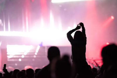 Group of people at music concert