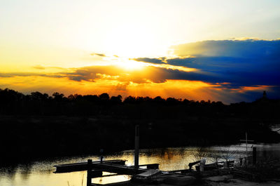 Scenic view of sunset over sea