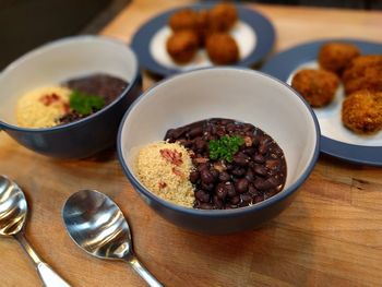 Close-up of food in bowl on table