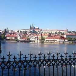 View of river with buildings in background