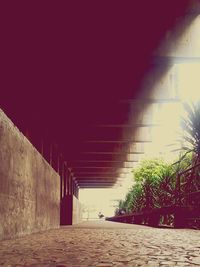 Footpath amidst buildings against sky