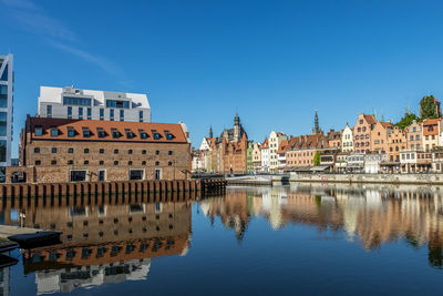 Reflection of buildings in city