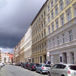 Cars parked on street