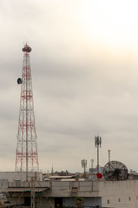 Communications tower against sky