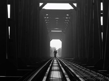 Peoples cross in the railroad bridge