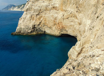 Rock formation in sea