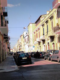 Cars on city street