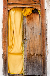 Close-up of old wooden door